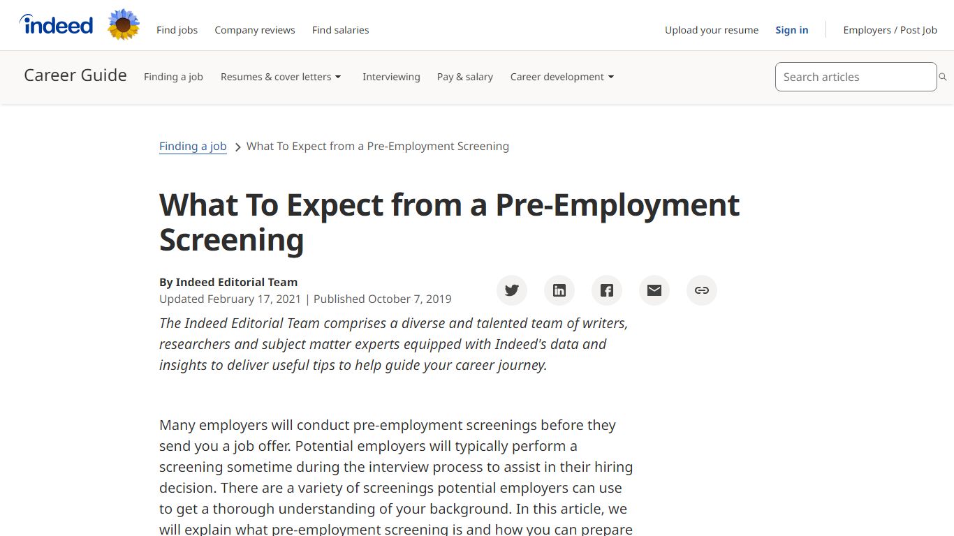 What To Expect from a Pre-Employment Screening | Indeed.com